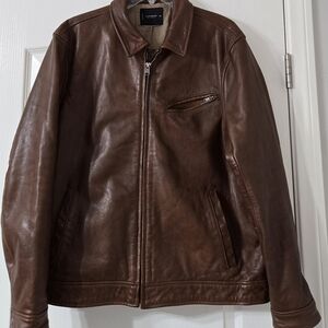 Lucky Brand Men's Brown Leather Jacket